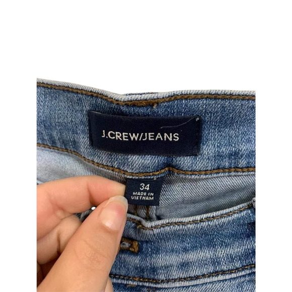 J.CREW Billie Demi-Boot Crop Jeans Raw Hem Size 34 #K8452 - Picture 3 of 6